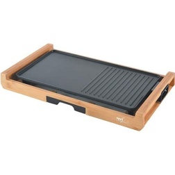 Melchioni Grill Griglia Elettrica, Bamboo, Nero, Taglia Unica